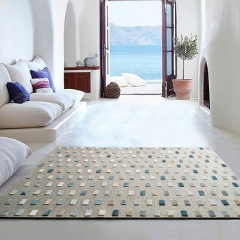 Alfombras Lana + Viscosa Alfombra geométrica tierra multi 67x105